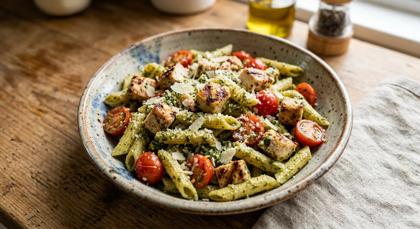 air fryer chicken pesto pasta